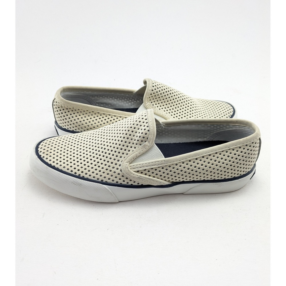 Womens Sperry Pier Side Slip‎ On White Leather Casual Shoes STS81337 Size 6.5